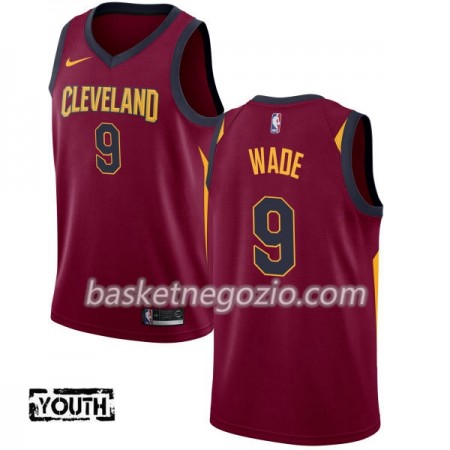 Canotte Bambino Cleveland Cavaliers Dwyane Wade 9 Nike 2017-18 Rosso Swingman